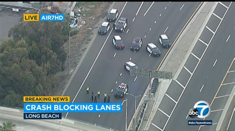 5-vehicle crash shuts down Long Beach freeway